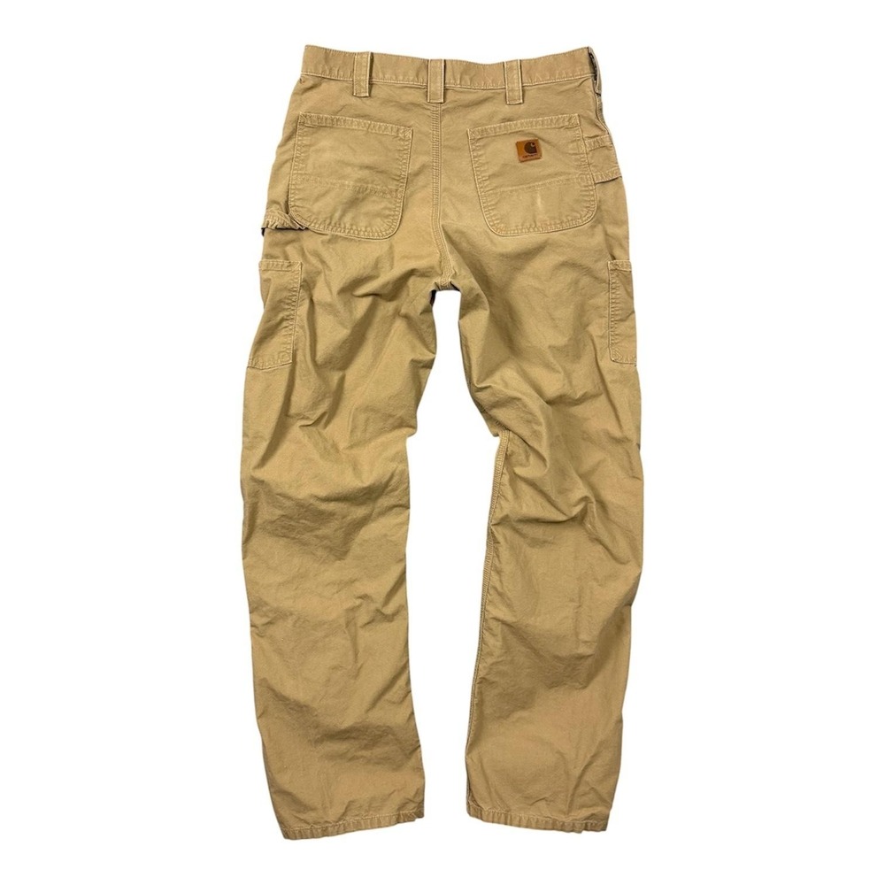 Carhartt Pants Mens 33x36 Beige B151 DKH Canvas Carpenter Workwear Dungaree Fit